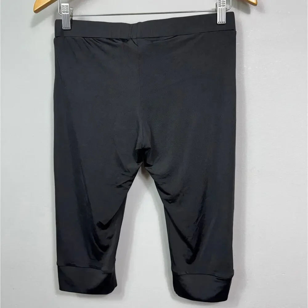 New SIEDRES Tali Logo Detail Cropped Jersey Leggings in Black Women's Size M - Picture 4 of 8